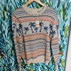 Marine Layer Archive California Fair Isle Multicolor Palm Tree Sweater